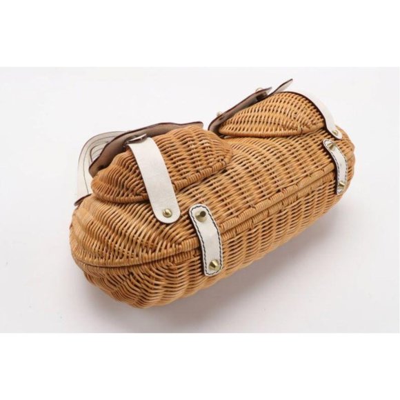 Savoy wicker and leather handbag - Picture 4 of 8
